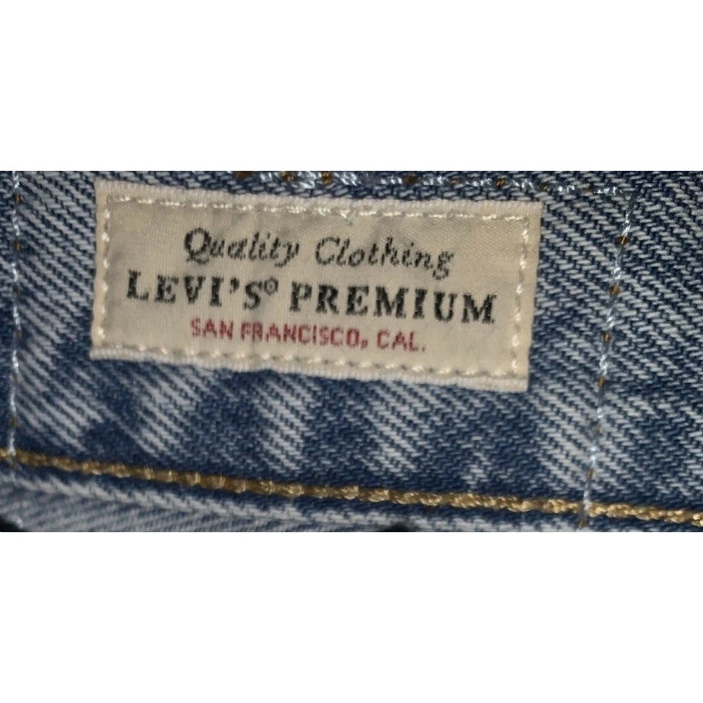 LEVI'S 501 Premium Shorts Big E Women's 30 Button Fly Acid Wash Denim Distressed - Picture 4 of 9